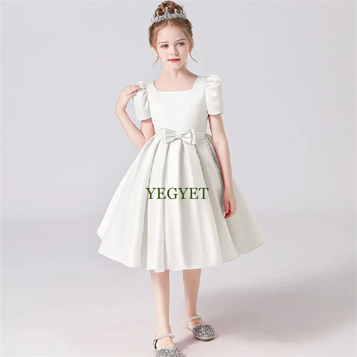 Robes de demoiselle d'honneur en tulle avec bretelles spaghetti pour enfants, robe longue formelle pour mariage, fête d'anniversaire, robe de princesse, quoi que ce soit