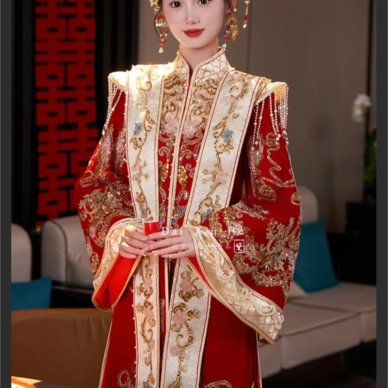 Wedding Clothes plus Size Fat Girl Slimming Hanfu a Chaplet and Robes Dress Chinese