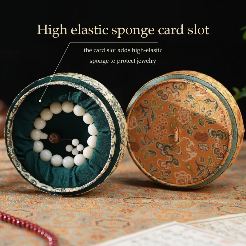 Embroidery Bracelet Storage Box Retro Jade Bracelet Organizer Boxes Luxury Bracelets Packaging Box Jewelry Collection Case