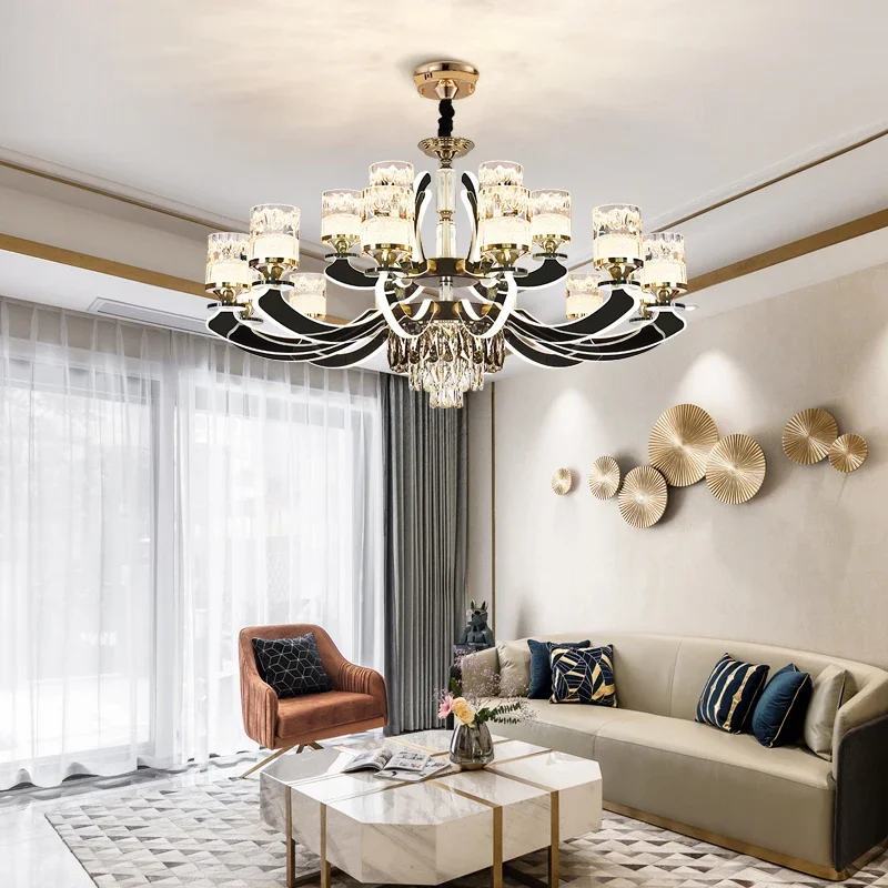 Woonkamer kristallen lamp licht luxe sfeer moderne eenvoudige restaurantlamp