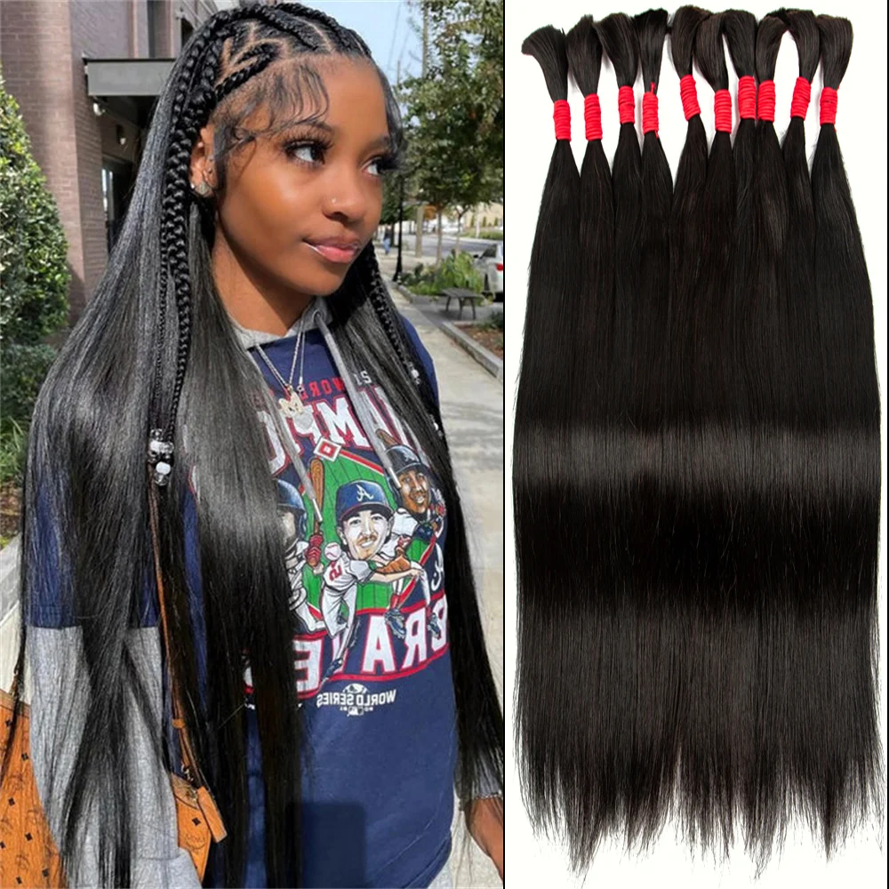 

Hair Extension Natural Color Virgin Human Bulk No Weft Hair bundles Straight Hair Bulk Weaving for African Women Braiding