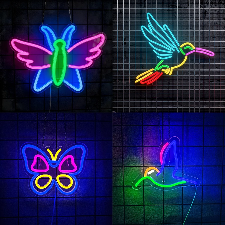 Animal Series Neon Sign For Wall Decor,Led Neon Light For Game Room Decor,Bedroom,Living Room,Party,Gift For Teens,Bird Shop