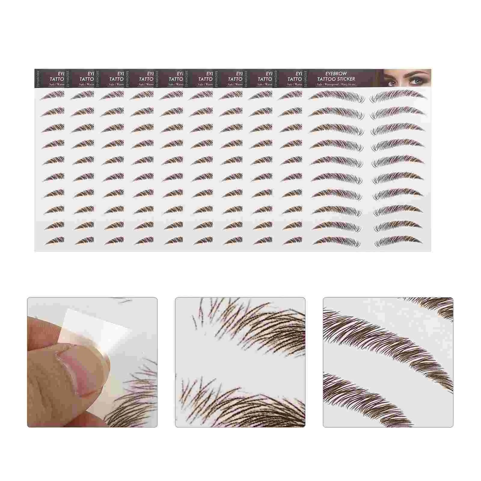 9 Sheets Waterproof Eyebrow Stickers Lip Liner Pen Nail Tool False Eyebrows Cosmetics Stencils Modify