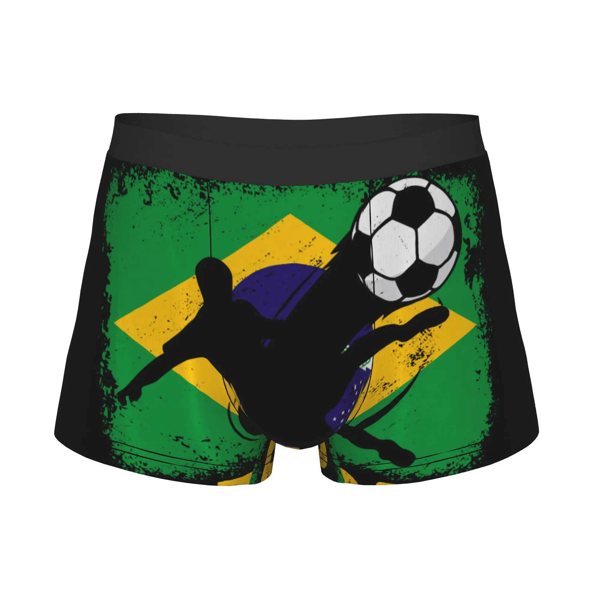 Brazilian National Flag Brazil Football  Brasil Underpants Breathbale Panties Men's Underwear Print Shorts Boxer Briefs view 3