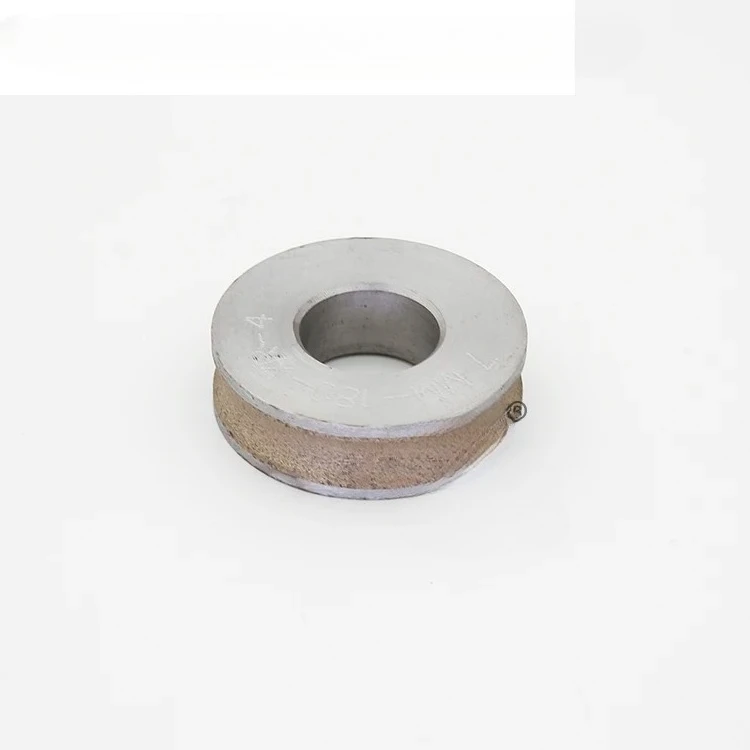 Muela de borde de vidrio portátil pequeña, rueda de diamante de borde redondo en forma de 50mm, rueda de diamante de borde de arco sinterizado de bronce