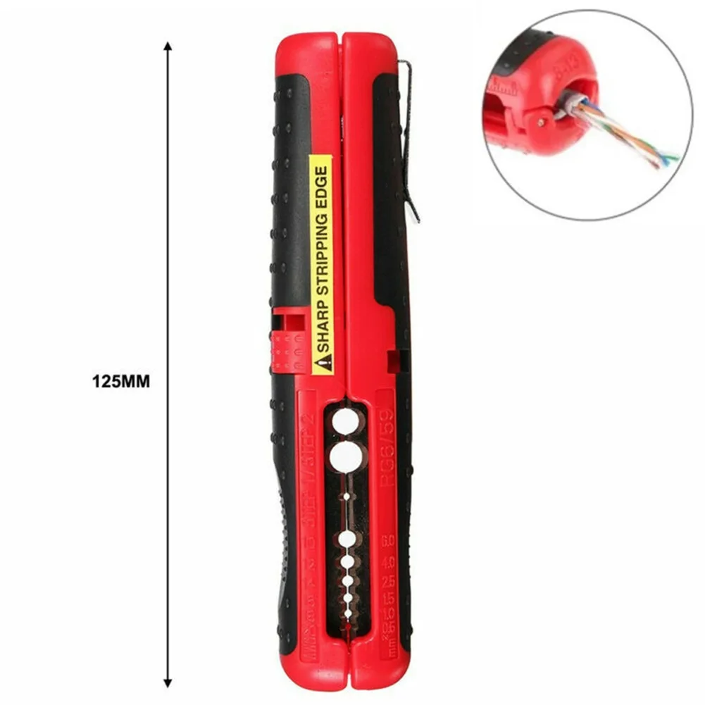 Cable Stripping Hand Tool Multifunction Coaxial Cable Wire Stripper Cutters With Self -opening Spring Security Locking Device