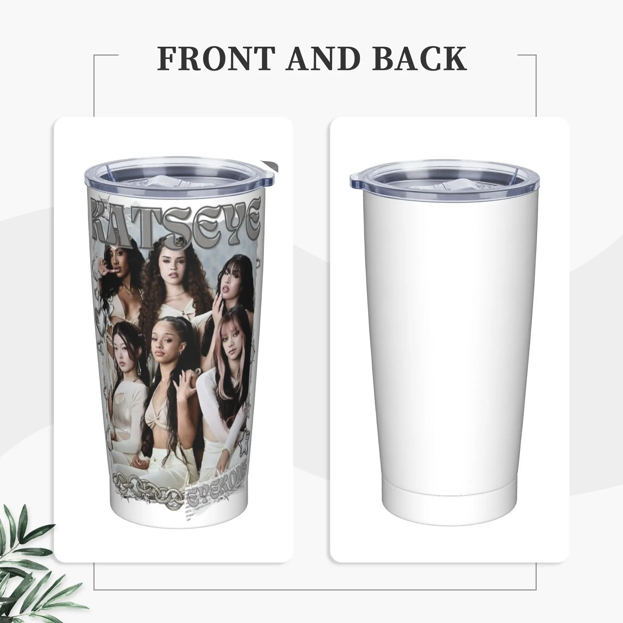 Stainless Steel Tumbler KATSEYE Kpop Y2K Group Coffee Mug  Insulated Cold Drink Mugs Cup Camping Water Bottle