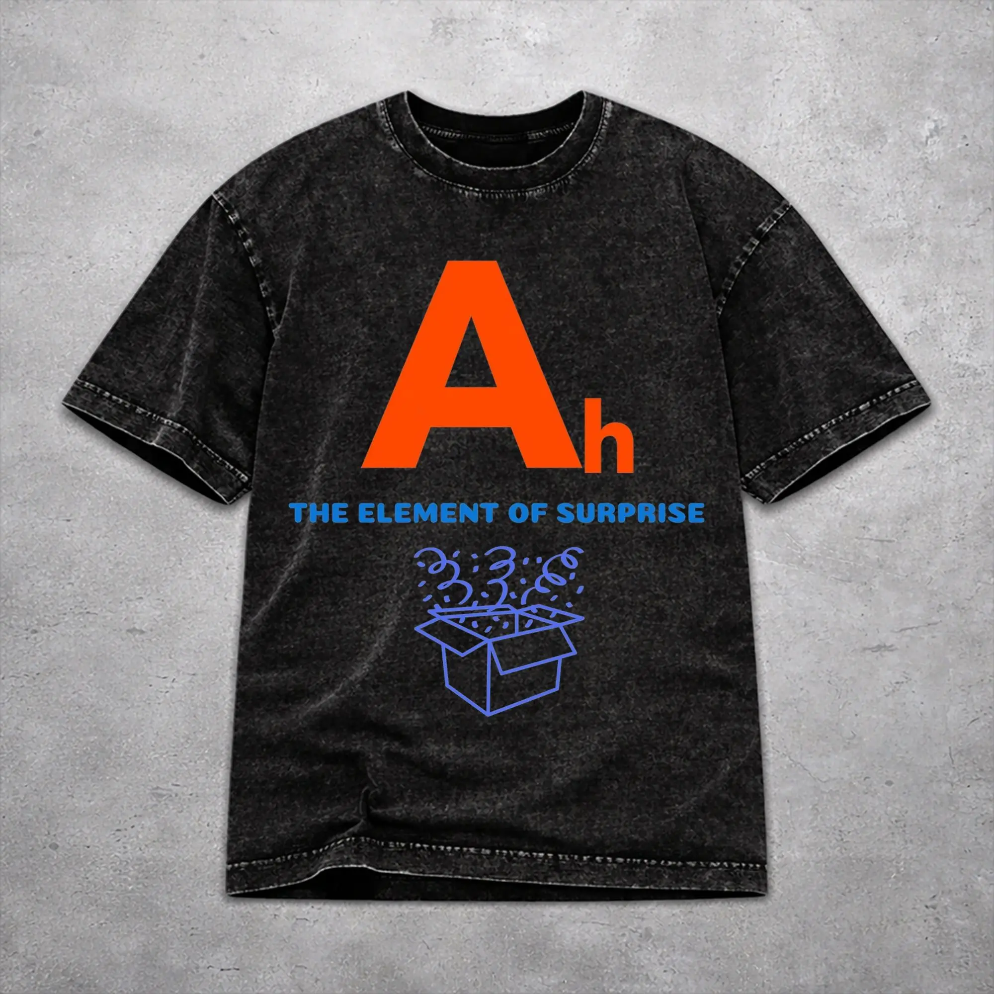 Ah! The Element Of Surprise  Washed T Shirt Vintage Harajuku Men Women  Loose T-Shirts Cotton