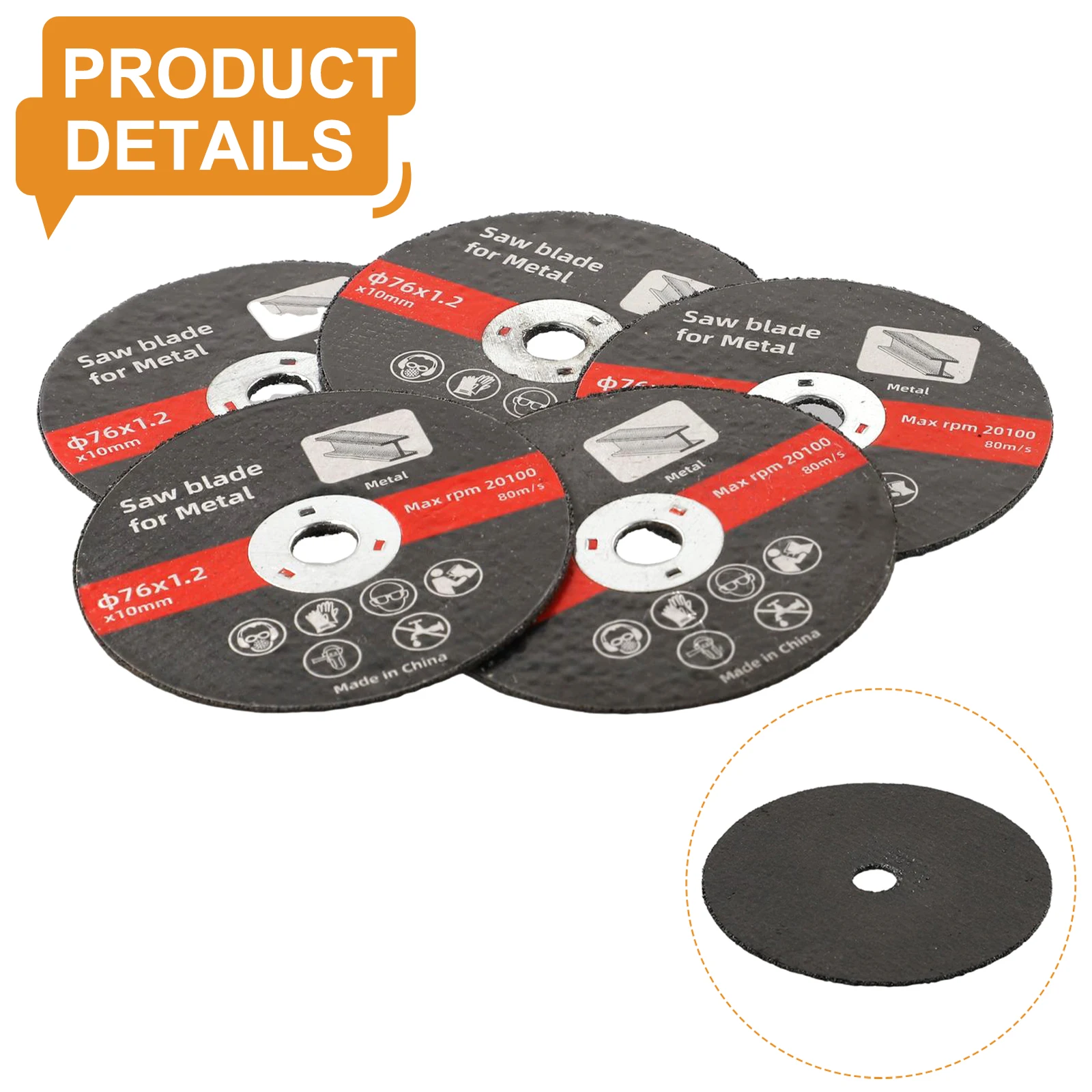 Disco de corte para moedor de ângulo, 5 peças, 3 polegadas, resina circular, lâmina de serra, fácil de usar e longa vida útil