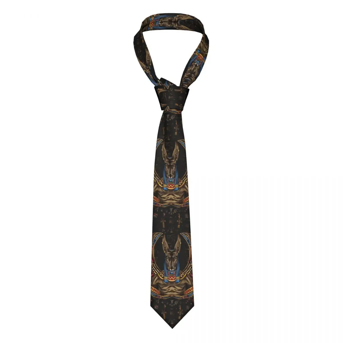 Anubis Egyptian Unisex Necktie Polyester 8 cm Narrow Ancient Egypt Neck Tie for Men Shirt Accessories Gravatas Wedding Gift