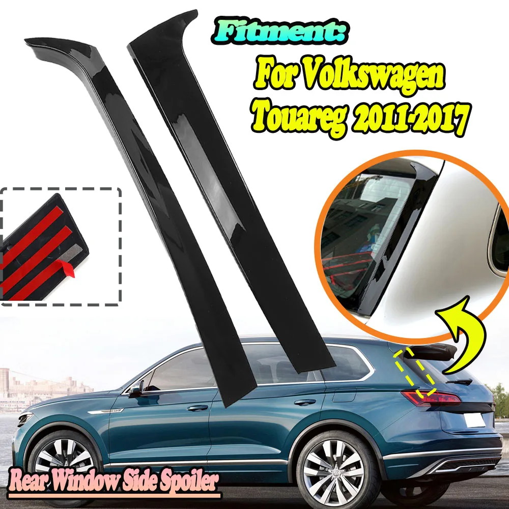 Car Vertical Rear Window Side Roof Spoiler Wing Canard Sticker For VW Touareg 2011 2012 2013 2014 2015 2016 2017 Car Accessories