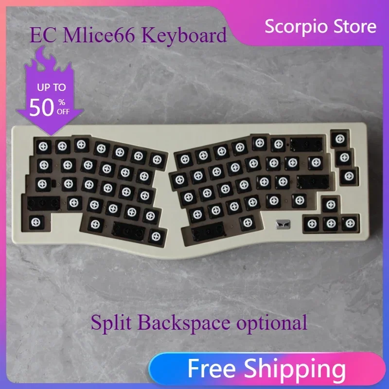 Rubber Dome Capacitive Keyboard Custom MX Topre Switch Capacitive EC Mlice66 Keyboard Wired QMK VIA 35/45g Split Backspace