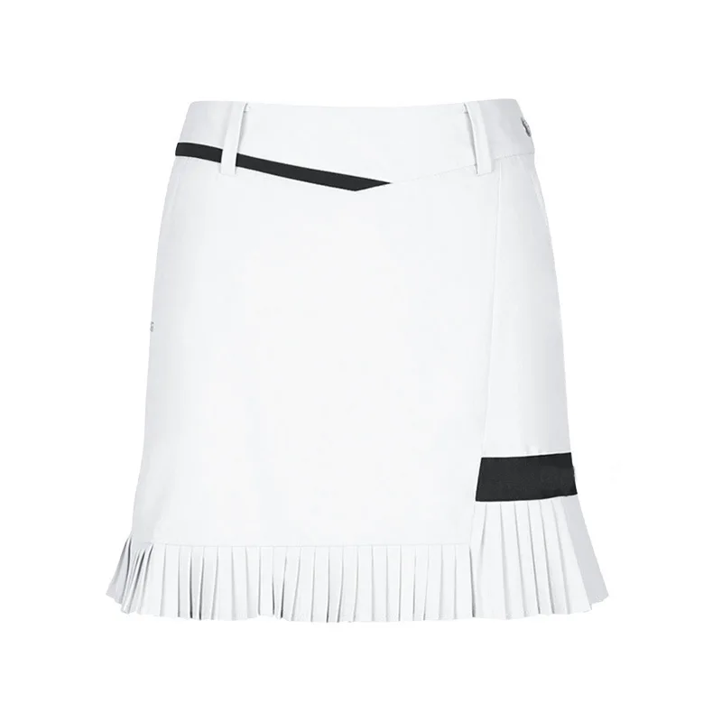 Women's Elastic Golf Short Skirt, Elastic, Patchwork, Pleated, Anti-Exposure, Sports, Tennis, New