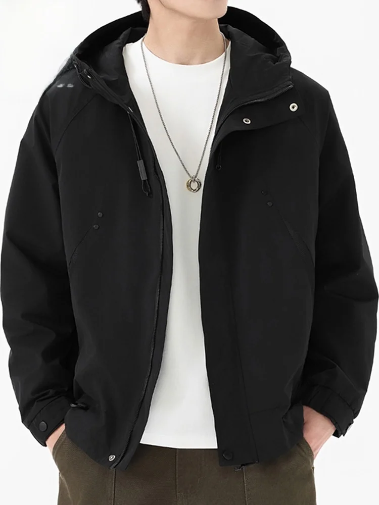 

Casual Hooded Jaet Men's Spring 2026 New Loose Faion Color Workwear Jaet Youth ular Polyester Fiber