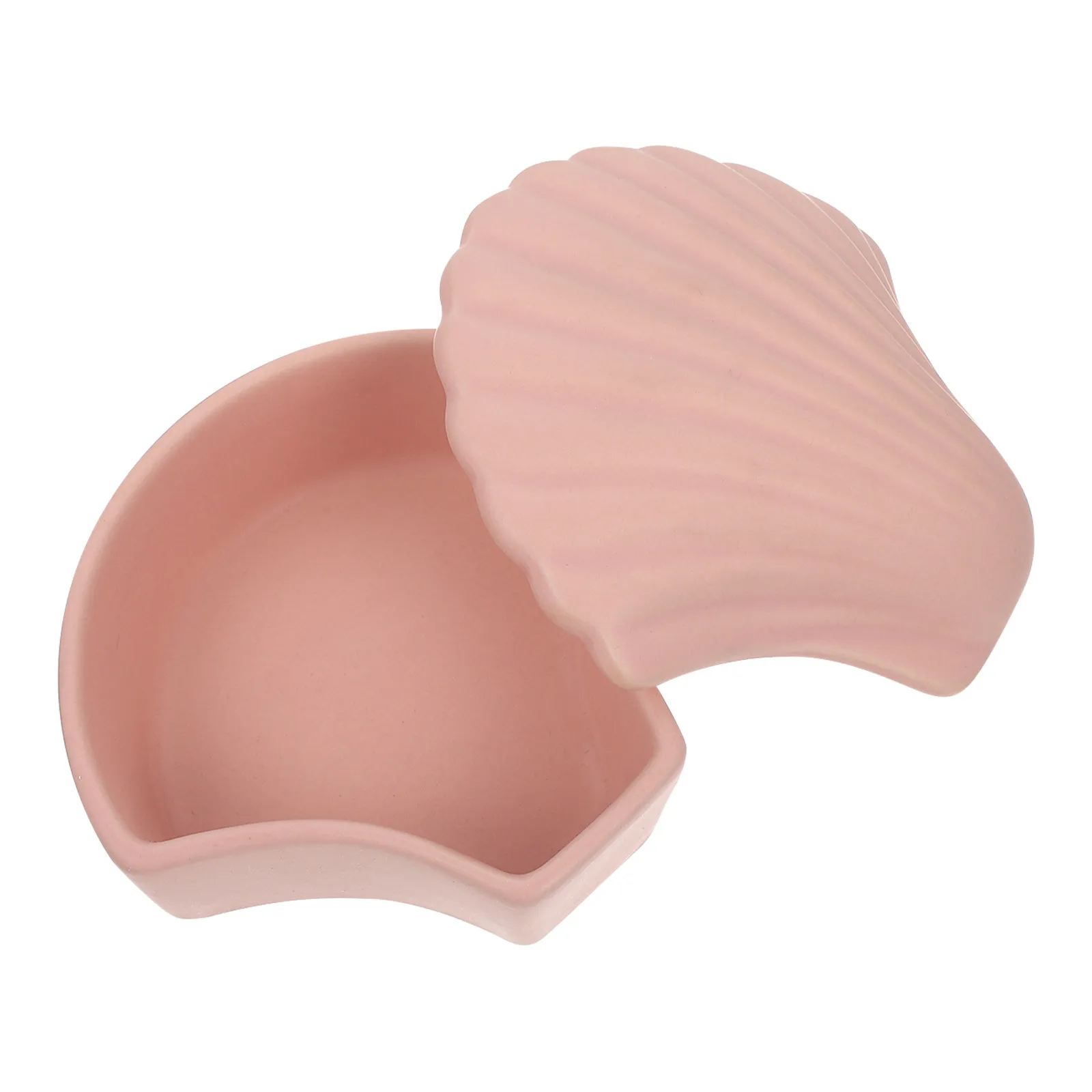 1Pcs Ceramic Shell Jewelry Storage Jar Delicate Desktop Decor Ring Earring Organizer Dustproof Chic Storage Canister