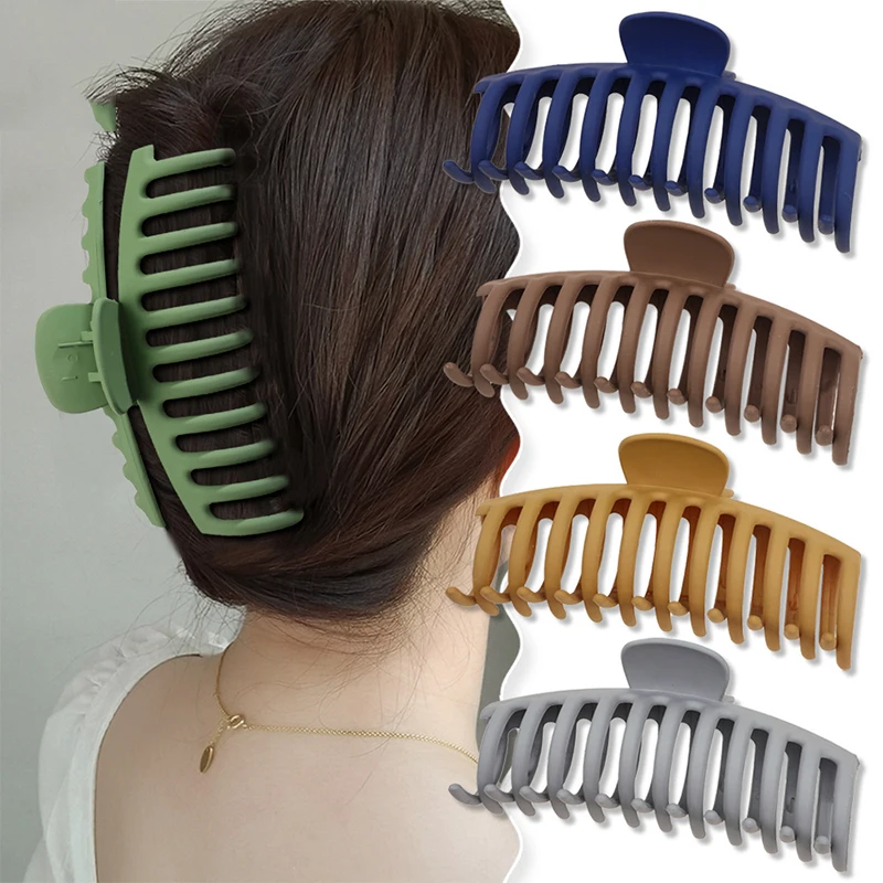 

Frosted Oversized Hair Clip 13cm Ponytail Clip Plastic Shark Clip Barrette Female Headwear Fashion Korea Styling Hair Braids