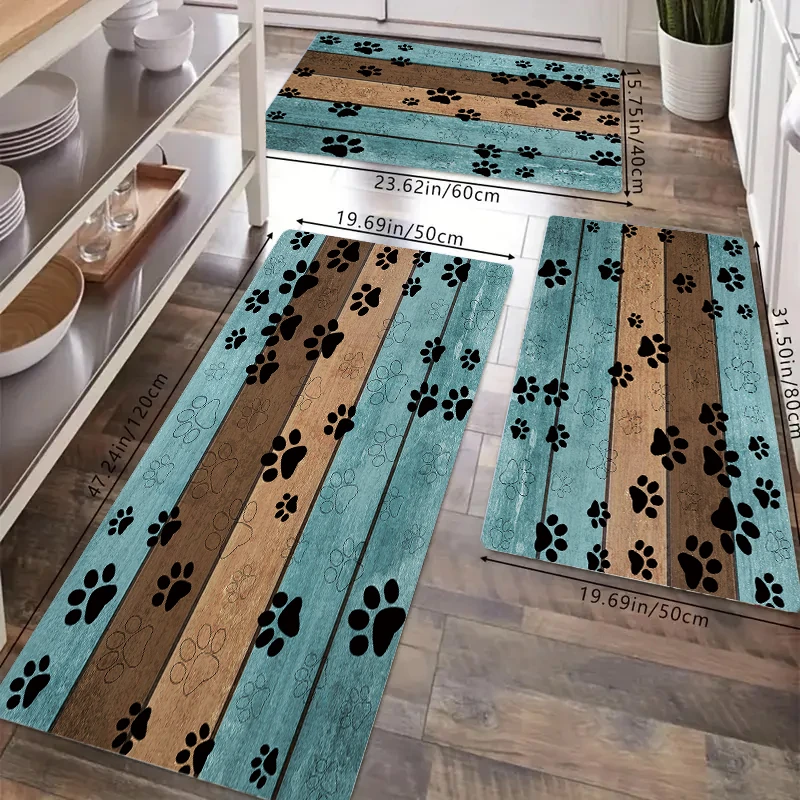 

Dog Paw Print Kitchen Carpet Full Network Best Selling Item Kitchen Decoration Washable Suitable for Restaurants Bedrooms