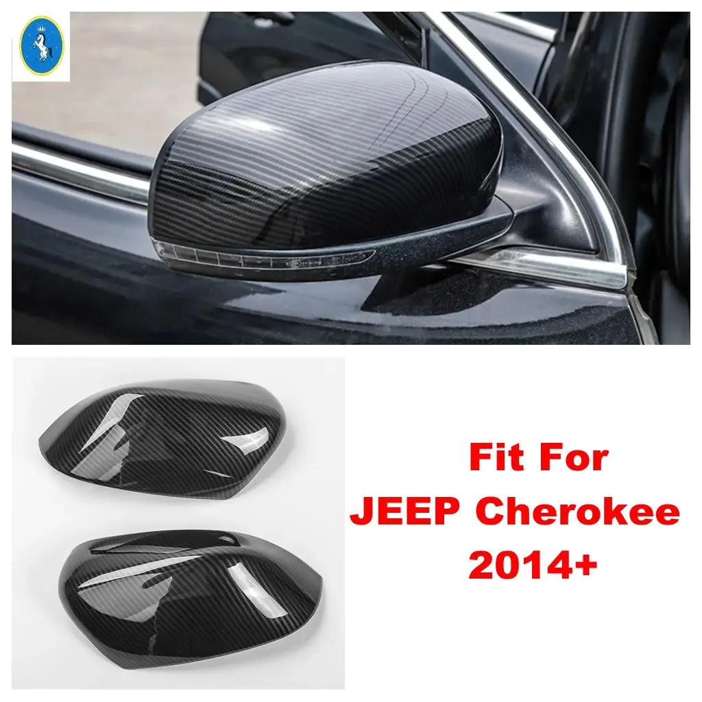 

Углеродное волокно, крышка зеркала заднего вида на дверь автомобиля, защитная декоративная накладка для JEEP Cherokee 2014-2017 аксессуары из АБС-пластика