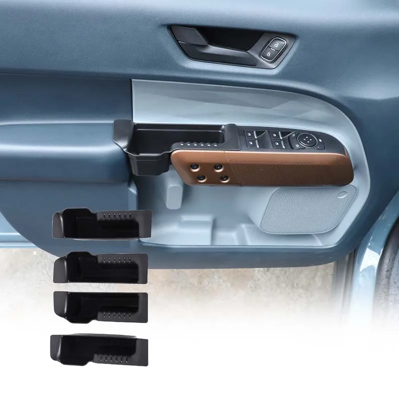 

TPE Black For Ford Maverick 2022-2025+ Car styling Car door storage box mobile phone tray car interior accessories 4Pcs