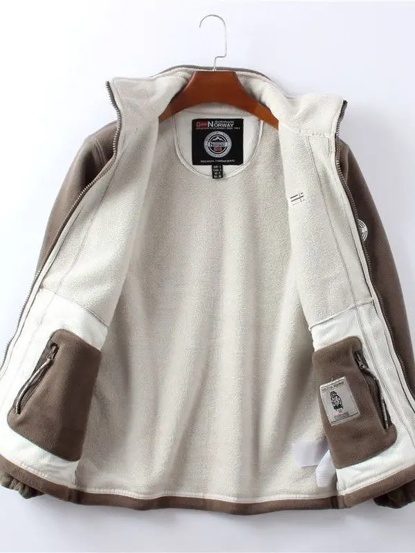 

Мужская зимняя спортивная куртка с двусторонней флисовой подкладкой, утепленная, ветрозащитная, морозостойкая, с воротником-стойкой