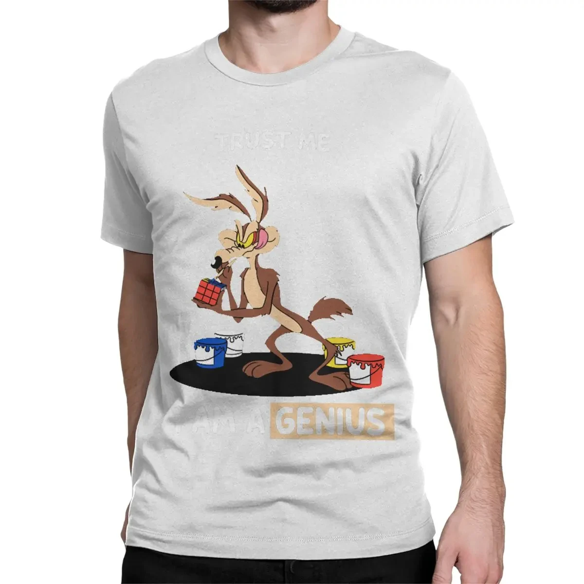 Trust Me I Am A Genius T-Shirts Men Women Wile E Coyote Cartoon Funny 100% Cotton Tees Short Sleeve T Shirt Gift Idea Clothing