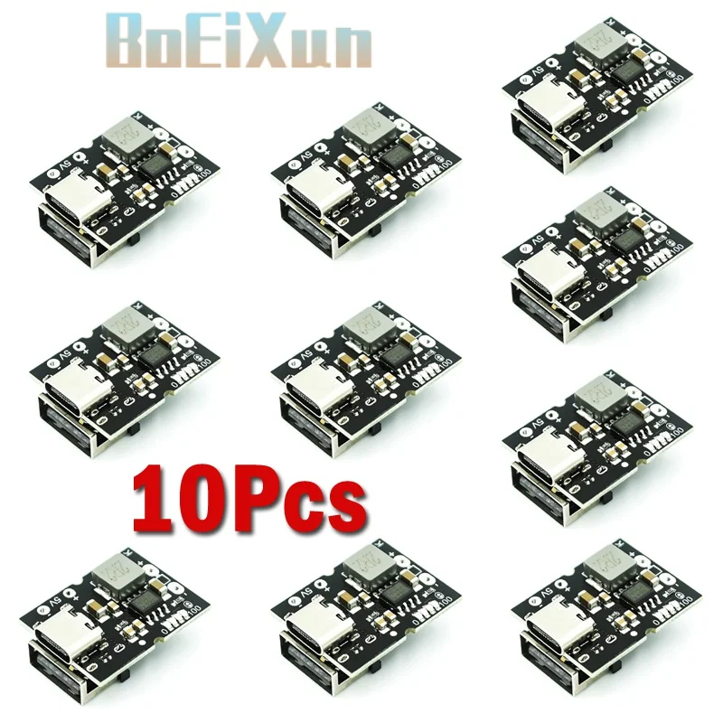 10pcs Type-C USB 5V 2A Boost Converter Board DC-DC Step-Up Power Module Lithium Battery Charging Protection Board LED Display