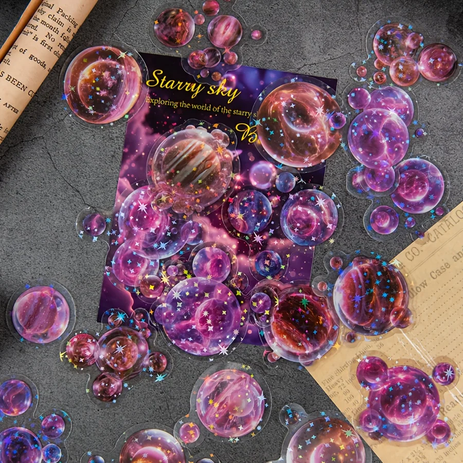 

20 шт./упак. Матовые наклейки «Вселенная и планета», подходящие для пластика, стекла и предметов неправильной формы. Красочные наклейки своими руками