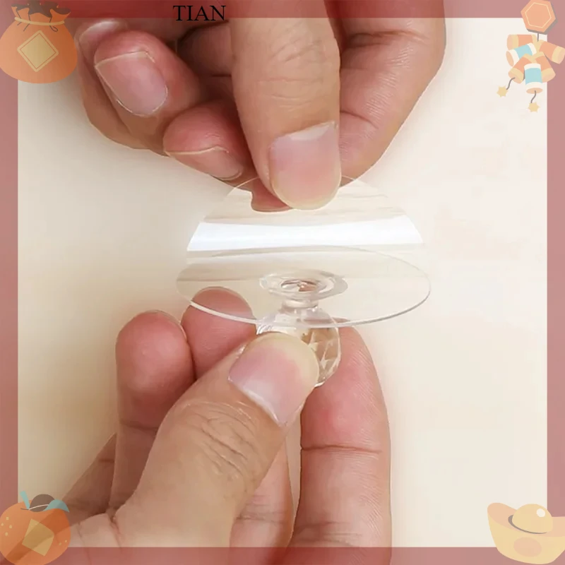 Transparent Crystal Door Knobs Cabinet Drawer Door Knobs Handles Self-adhesive Handle with Hook Function Door Wall Decor