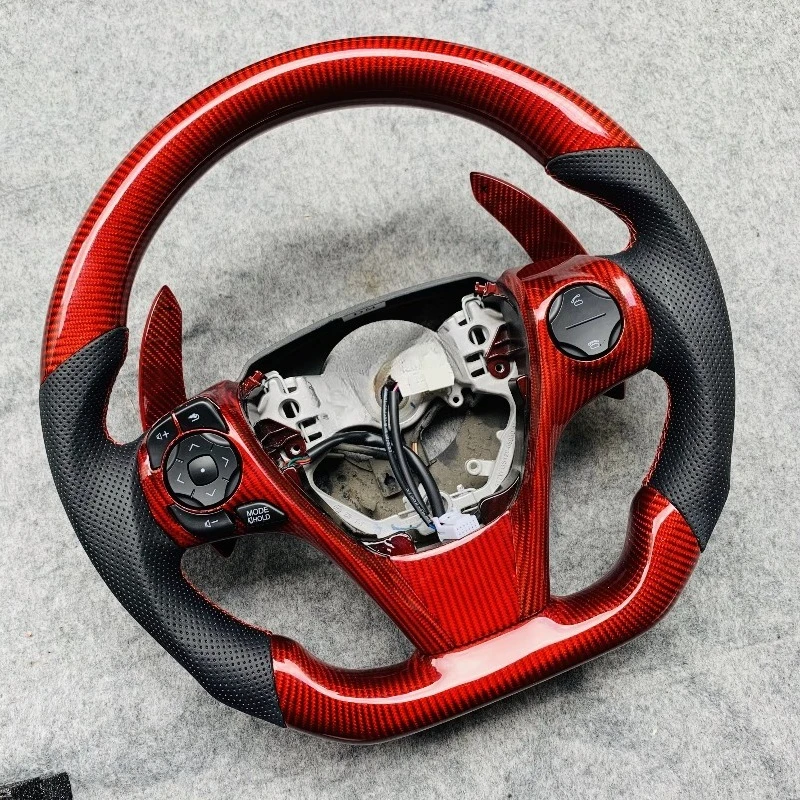 Custom Perforated Real Carbon Fiber 3 Spoke Steering Wheel for 2012-2014 for Camry Convertible