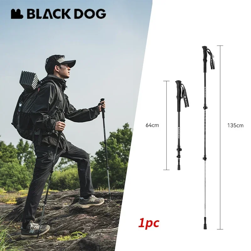 

BLACK DOG Aluminum Carbon Walking Sticks Trekking Pole Telescopic Hiking Canes Adjustable 3-Section Collapsible Staff