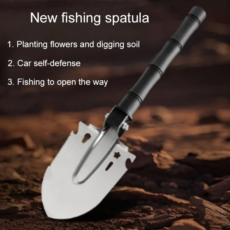 Pala multifunción para aflojar el suelo de jardín, herramienta de pala, pala de ingeniero, pala de viaje para acampar al aire libre, vehículo de conducción automática, 1 ud.