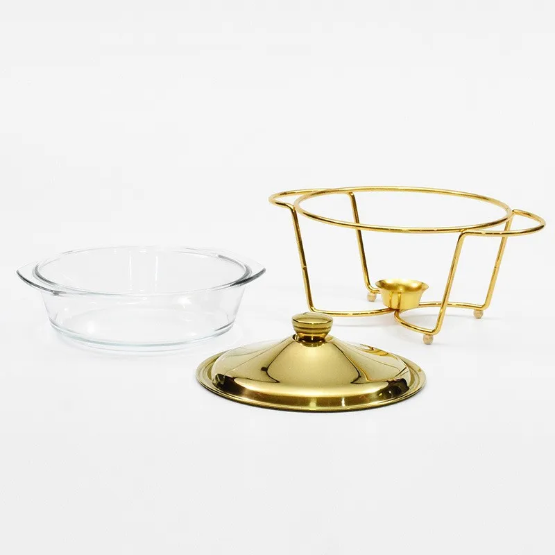 Glass Open Fire Hotel Dry Pot Candle Heating Alcohol Open Stove Household Tableware Glass Heating Pot Emotional Heating Furnace