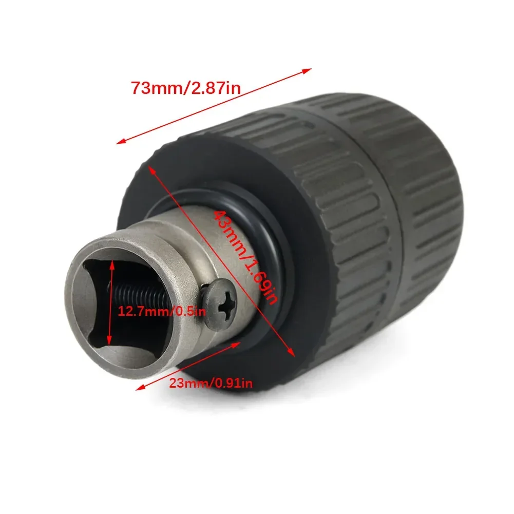 1/2 20UNF Drill Chuck 1/2 Chuck Adapters 2mm-13Mm Capacity Keyless Chuck 2-13mm Clamp Range For Impact Wrench Conversion