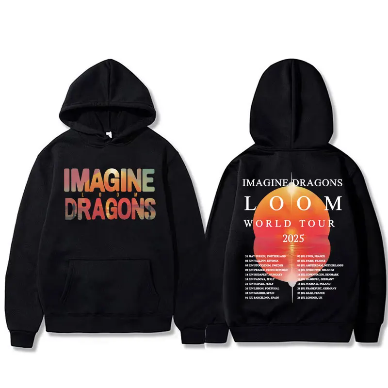 

Rock Band Imagine Dragons Loom World Tour 2025 Hoodie Men Women Gothic Vintage Oversized Pullover Unisex Casual Fleece Hoodies