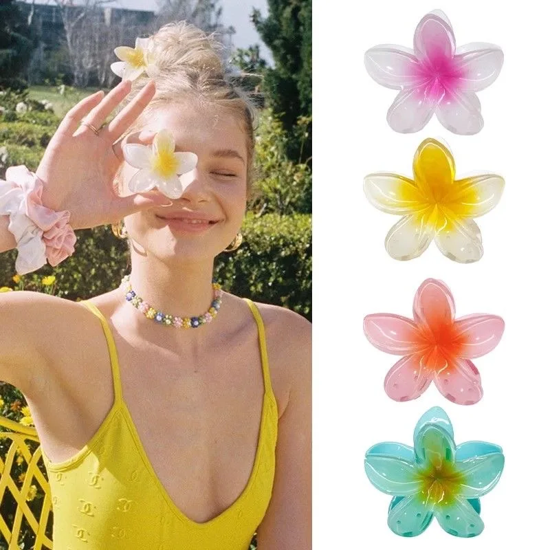 

Заколка-краб в форме цветка, элегантная заколка для волос, аксессуар для путешествий и фотосессий, новая модель, премиальное качество, украшение для волос, придающее образу изысканность.