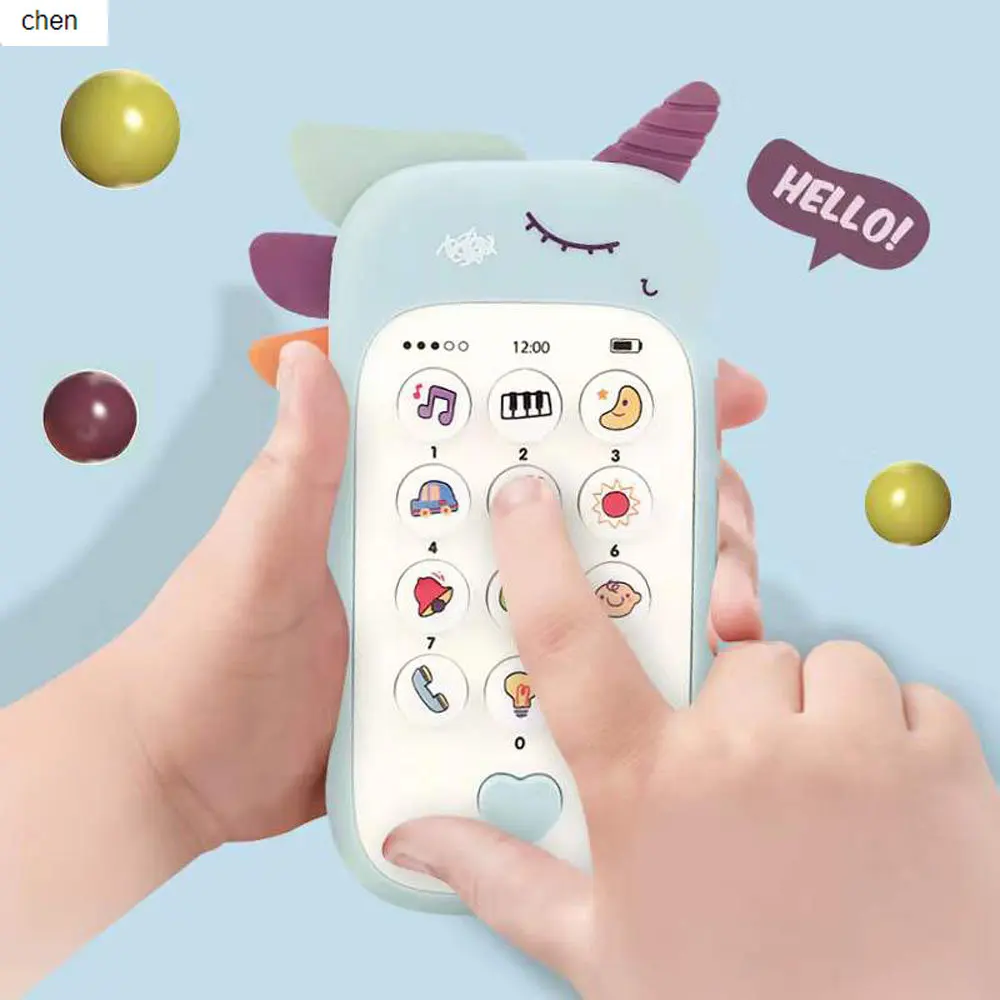 

2023 Baby Cartoon Simulation Mobile Phone Toy Children's Music Early Education Story Machine Bilingual Learning Toy Tiktok