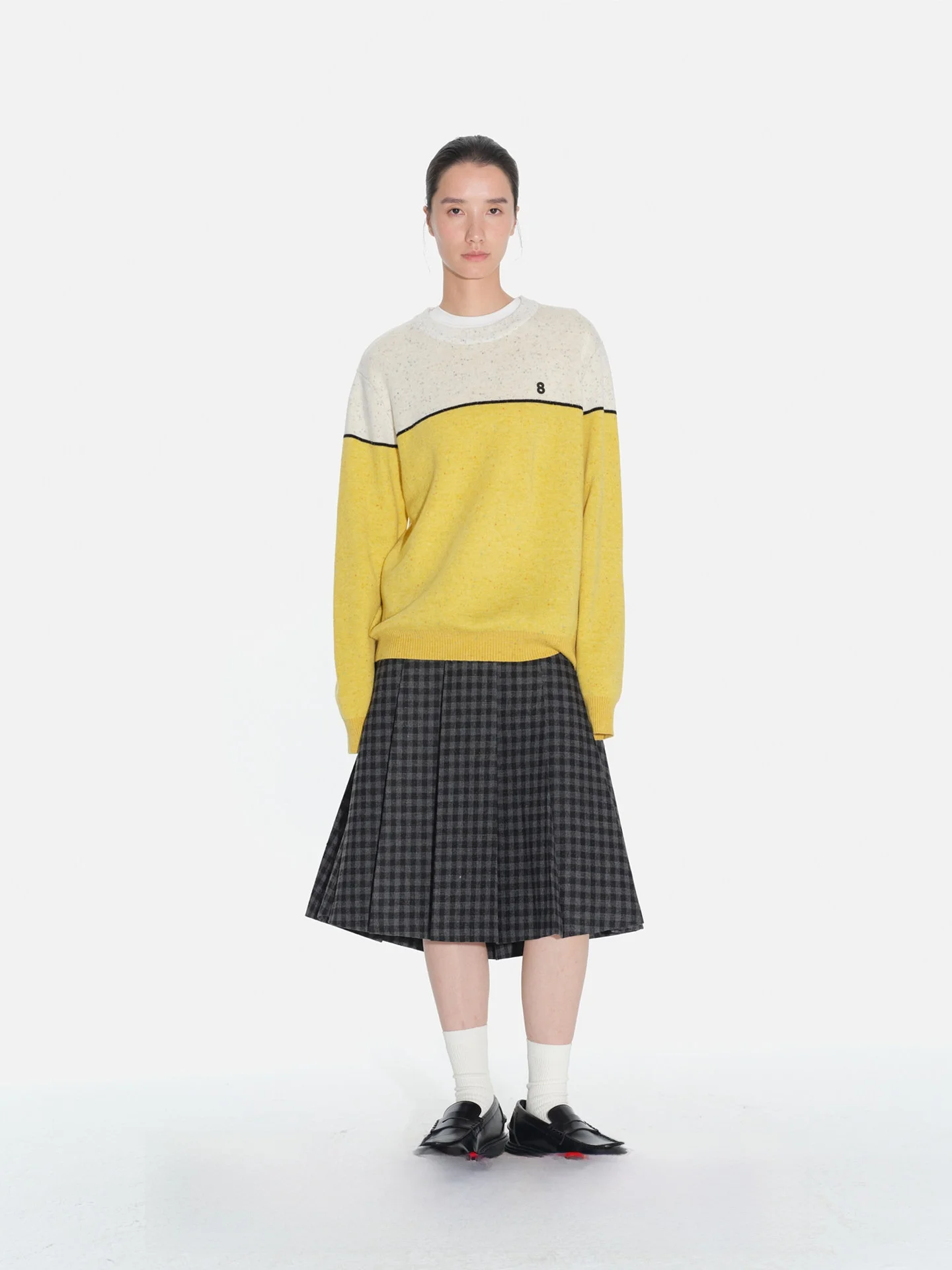 

Studiotill8 Color Blo Loose Fit round Ne Knitwear for Women Autumn Winter Warm Soft Polyester Nylon Wool Cotton Blend