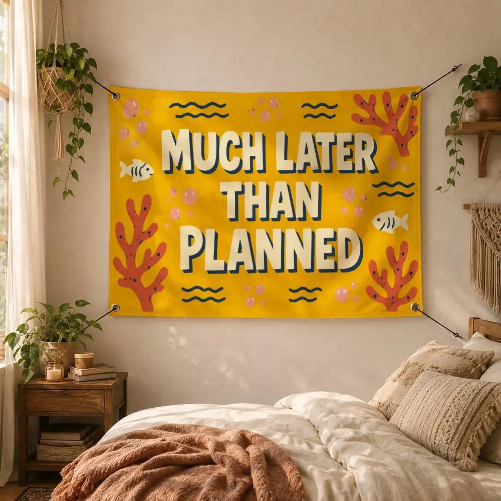 Funny Meme S-Bad Decisions Later Flags Decorative Flag Banner for Outdoor Garden Yard Camping Party Home Wall Hanging Decor