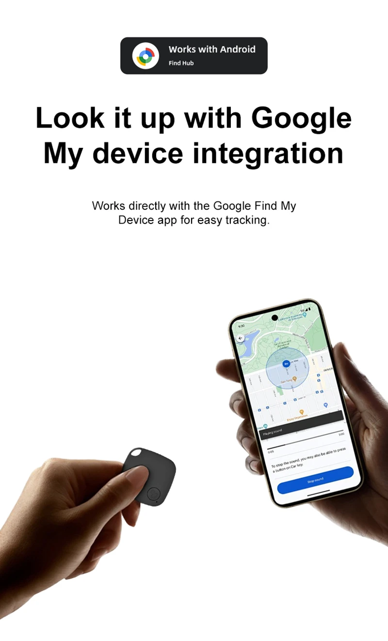 Mini Android GPS Tracker Tag Google Find Anti Loss Global Positioning Locator Compact Portable Long Battery Life for Pet Wallet