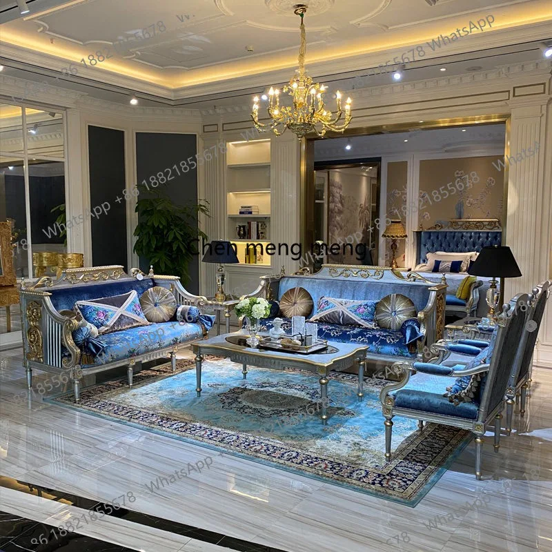 

New hand-carved, solid wood three-person sofa combination