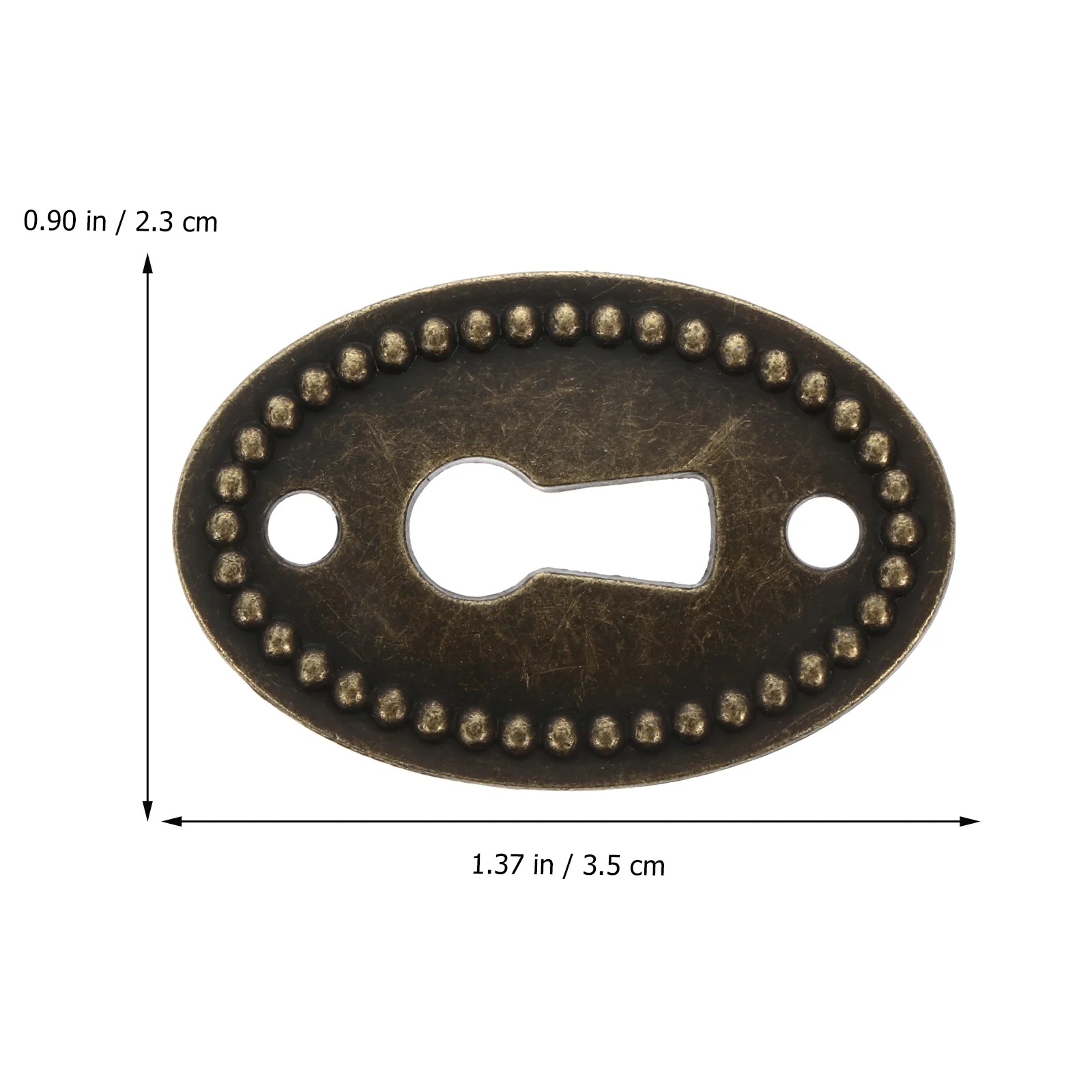 20 Pcs Key Drawer Trim Keyhole Protector Retro Decor Cover Plate Front Door Oval Stamped Zinc Alloy