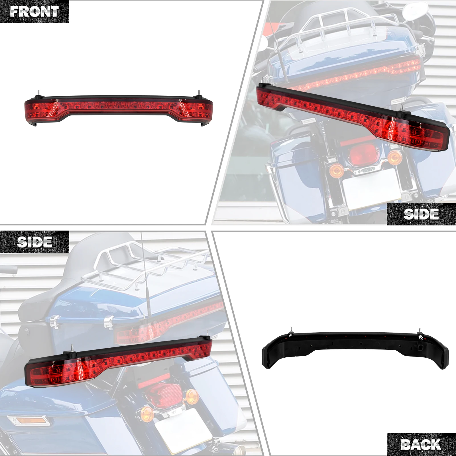 Luce Freno Posteriore Tour-Pak Per Harley Touring 2014-2022 | LED Rosso/Fumo Con Indicatore Di Direzione Integrato Per Road Glide E Ultra