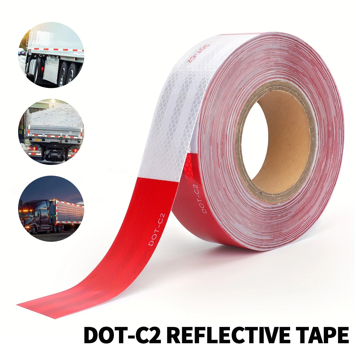 DOT-C2 Reflective Tape Silver Conspicuity Safety Tape Trailer Self Adhesive Warning Caution Reflector Tape for Car Truck Trailer