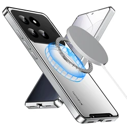 Metal Magnetic Magsafe Case For Xiaomi Mi 14 14Pro Aluminum Alloy Lens Protection Funda For Xiaomi Xiomi Xaomi 14 Pro 14Pro Case