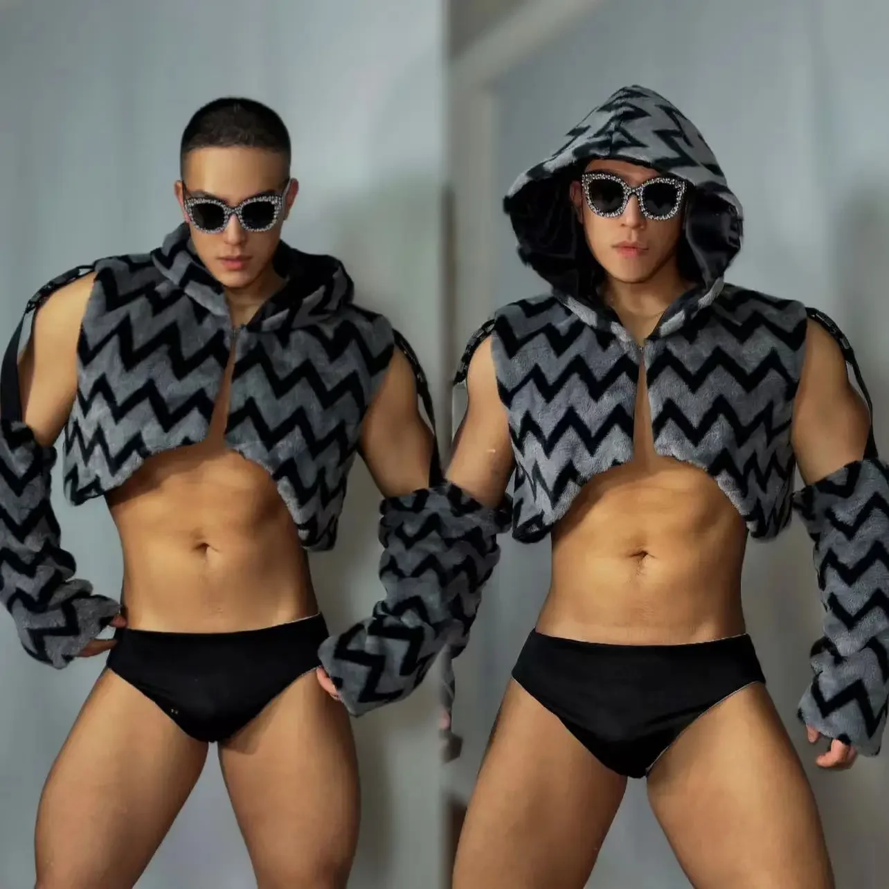 Nueva ropa de baile en barra para club nocturno, ropa para discoteca para hombre adulto, Ropa de baile Sexy de Hip Hop, conjunto de traje para escenario de baile Dj Ds Gogo para hombre musculoso