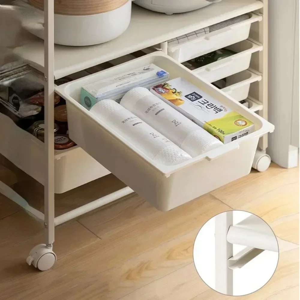 Kitchen Storage Handcart Multi-Functional Multi Layer Cabinet Side Cabinets Cart  Extension Design Kitchen Microwave Moving Cart