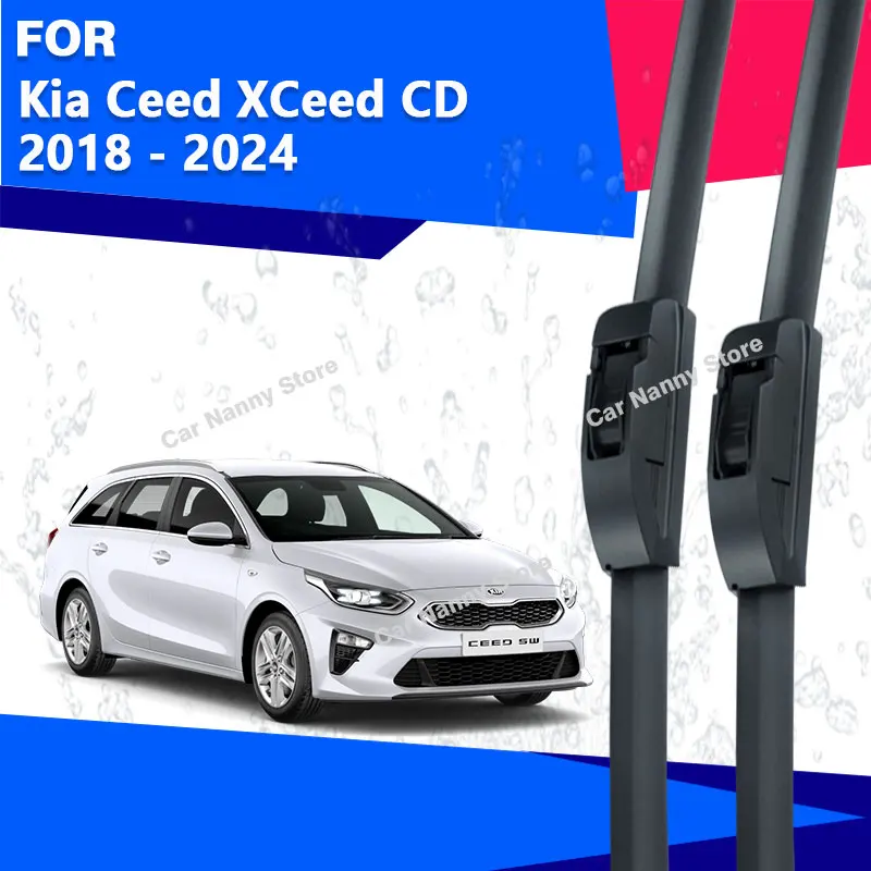 

Front Windshield Windscreen Blades for Kia Ceed XCeed CD 2018 - 2024 Car Wipers Rubber Strip Wiper Soft Rubber 2019 2020 2021