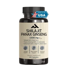 Shilajit Pure Himalaya Capsules (60% Fulvic Acid) - Contains 1500 Milligrams of Ginseng - High Trace Minerals