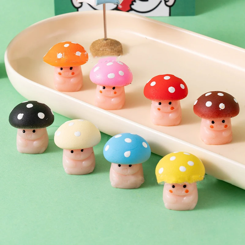 5 pièces/sac mignon amusant petit champignon pincement jouets pour enfants adultes soulagement du Stress ventilation champignon légumes presser Fidget jouets