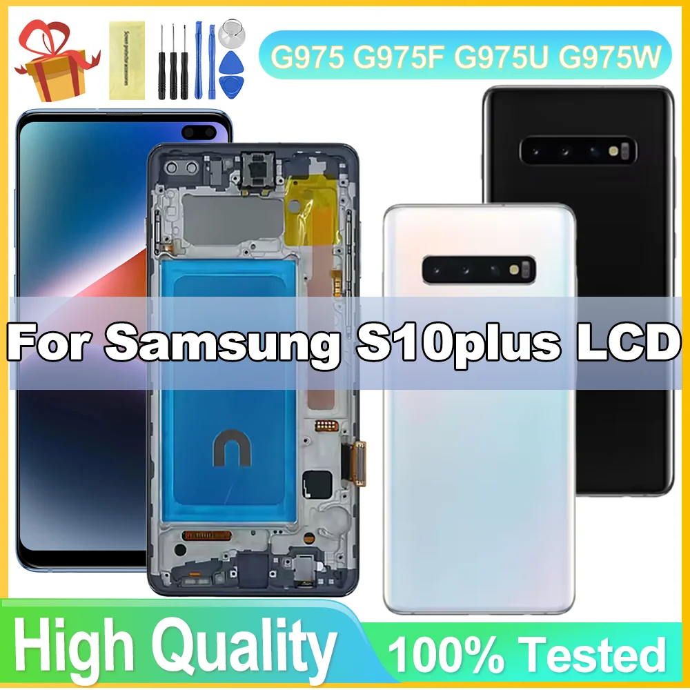 

TFT For Samsung Galaxy S10 Plus S10+ SM-G975U G975F SM-G975W LCD Touch Screen Display With Frame Digitizer Repair